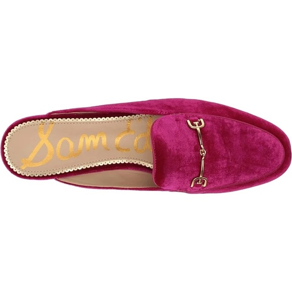 Sam Edelman Lux Linnie velvet loafer slides Raspberry 8.5 - Picture 3 of 12